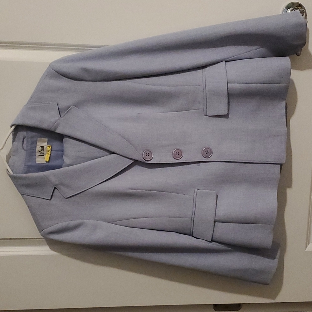 Le Suit light blue pantsuit